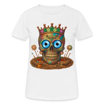 Candy skull t-shirt design. - Women's Breathable T-Shirt - white - Front - AI Model Female 172 dark (172cm)