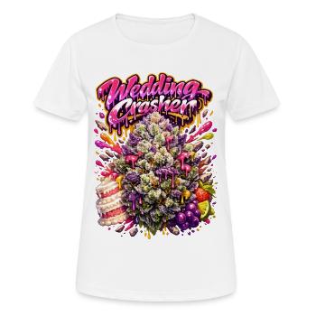 Hochzeitscrasher Graffiti-Kunstdruck - Frauen T-Shirt atmungsaktiv - Weiß - Vorne - AI Model Female 172 dark (172cm)