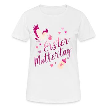 First Mother's Day - Women's Breathable T-Shirt - white - Front - AI Model Female 172 dark (172cm)