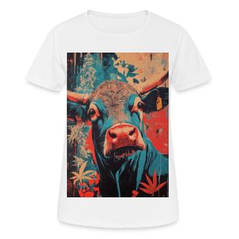 Vache psychédélique dans le style pop art - T-shirt respirant Femme - blanc - Devant - AI Model Female 172 dark (172cm)