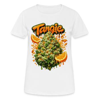 Tangie Orange Graffiti-Druck - Frauen T-Shirt atmungsaktiv - Weiß - Vorne - AI Model Female 172 dark (172cm)