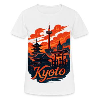 Kyoto Skyline – Design japonais - T-shirt respirant Femme - blanc - Devant - AI Model Female 172 dark (172cm)
