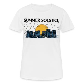Litha Pagan: Sommersonnenwende, Mittsommer, Mittsommer, Mittsommer. - Frauen T-Shirt atmungsaktiv - Weiß - Vorne - AI Model Female 172 dark (172cm)