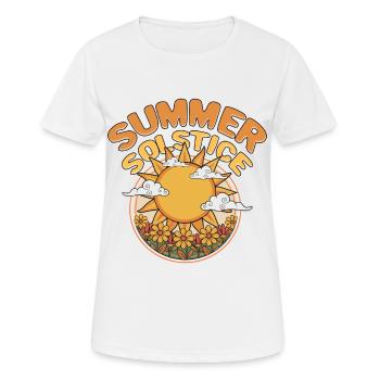 Litha Pagan: Sommersonnenwende, Mittsommer, Mittsommer, Mittsommer. - Frauen T-Shirt atmungsaktiv - Weiß - Vorne - AI Model Female 172 dark (172cm)