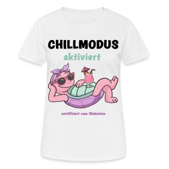 Schildkröte PinkRelax Sonnenlounge - Frauen T-Shirt atmungsaktiv - Weiß - Vorne - AI Model Female 172 dark (172cm)