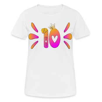 Dix anniversaires - T-shirt respirant Femme - blanc - Devant - AI Model Female 172 dark (172cm)