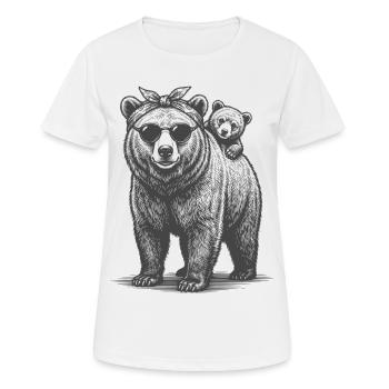 Deux ours Maman Ours Jeune Mère Amour Enfant Bébé - T-shirt respirant Femme - blanc - Devant - AI Model Female 172 dark (172cm)