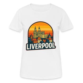 Liverpool Skyline Rétro Sunset Vintage Design - T-shirt respirant Femme - blanc - Devant - AI Model Female 172 dark (172cm)