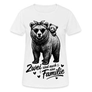 Mama Bär Kind Baby - Zwei sind auch eine Familie - Frauen T-Shirt atmungsaktiv - Weiß - Vorne - AI Model Female 172 dark (172cm)