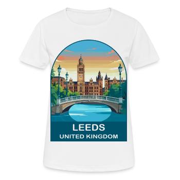 Leeds Skyline, Royaume-Uni, illustration de voyage du Yorkshire - T-shirt respirant Femme - blanc - Devant - AI Model Female 172 dark (172cm)