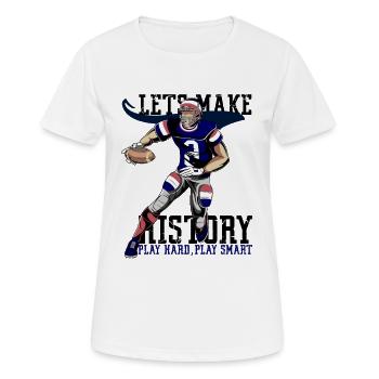 Jouez dur, jouez Quarterback intelligent. - T-shirt respirant Femme - blanc - Devant - AI Model Female 172 dark (172cm)