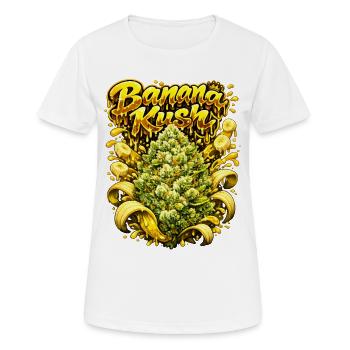 Banana Kush Graffiti-Kunstdruck - Frauen T-Shirt atmungsaktiv - Weiß - Vorne - AI Model Female 172 dark (172cm)