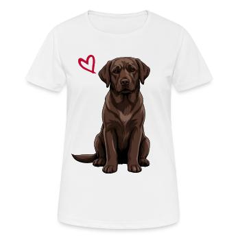 Labrador brun, Labrador brun - T-shirt respirant Femme - blanc - Devant - AI Model Female 172 dark (172cm)