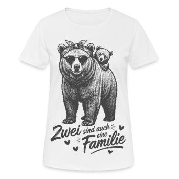 Mama Bär Kind Baby - Zwei sind auch eine Familie - Frauen T-Shirt atmungsaktiv - Weiß - Vorne - AI Model Female 172 dark (172cm)