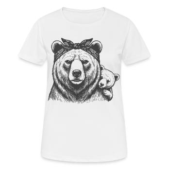 Maman Ours avec l’Enfant - T-shirt respirant Femme - blanc - Devant - AI Model Female 172 dark (172cm)