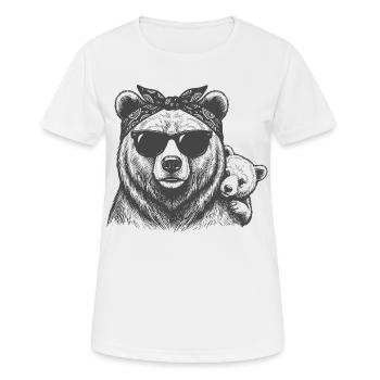 Maman Ours et Bébé - T-shirt respirant Femme - blanc - Devant - AI Model Female 172 dark (172cm)