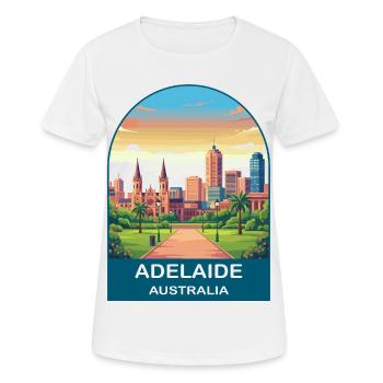 Adelaide Australien Stadt-Skyline-Reiseplakat - Frauen T-Shirt atmungsaktiv - Weiß - Vorne - AI Model Female 172 dark (172cm)