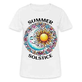 Litha Pagan: Sommersonnenwende, Mittsommer, Mittsommer, Mittsommer. - Frauen T-Shirt atmungsaktiv - Weiß - Vorne - AI Model Female 172 dark (172cm)