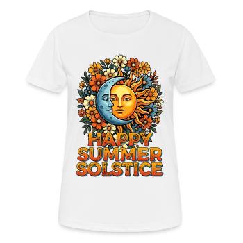 Litha Pagan: Sommersonnenwende, Mittsommer, Mittsommer, Mittsommer. - Frauen T-Shirt atmungsaktiv - Weiß - Vorne - AI Model Female 172 dark (172cm)