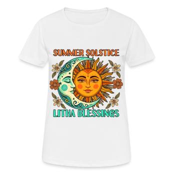 Litha Pagan Solstice d’été Midsommar - T-shirt respirant Femme - blanc - Devant - AI Model Female 172 dark (172cm)