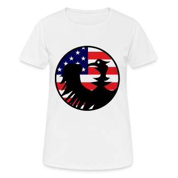Adlerflagge USA Silhouette - Frauen T-Shirt atmungsaktiv - Weiß - Vorne - AI Model Female 172 dark (172cm)