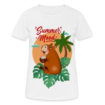 Tropikalna Kapibara z Kokosem  - T-shirt respirant Femme - blanc - Devant - AI Model Female 172 dark (172cm)