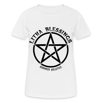Litha Pagan: Sommersonnenwende, Mittsommer, Mittsommer, Mittsommer. - Frauen T-Shirt atmungsaktiv - Weiß - Vorne - AI Model Female 172 dark (172cm)