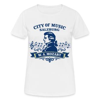 Salzburg Mozart City of Music Austria - Frauen T-Shirt atmungsaktiv - Weiß - Vorne - AI Model Female 172 dark (172cm)