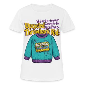 90s Upcycled Throwback Retro Cassette - Women's Breathable T-Shirt - white - Front - AI Model Female 172 dark (172cm)