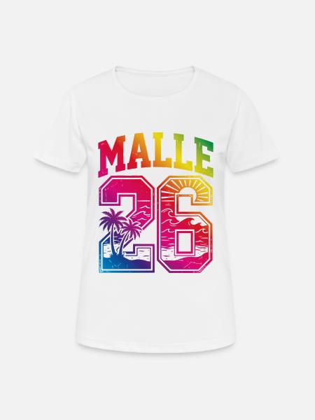 Malle 2026 Trikot Bunt - Frauen T-Shirt atmungsaktiv - Weiß