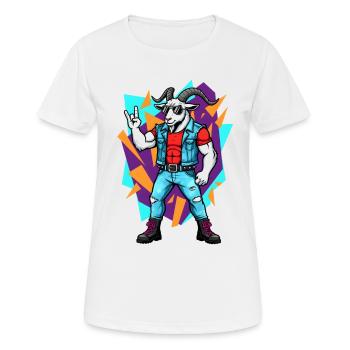 Heavy Metal Rocker Bock Guitare Rock Musique - T-shirt respirant Femme - blanc - Devant - AI Model Female 172 dark (172cm)