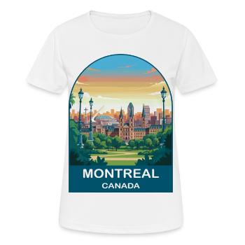 Montreal Canada Stadium Travel Poster - Women's Breathable T-Shirt - white - Front - AI Model Female 172 dark (172cm)