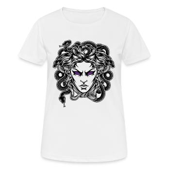 Medusa-Totem-Mythologie Schlangen Lila Augen - Frauen T-Shirt atmungsaktiv - Weiß - Vorne - AI Model Female 172 dark (172cm)