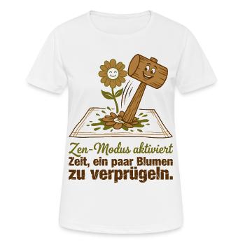 Anti-Stress Zen Modus Blumen Hammer - Frauen T-Shirt atmungsaktiv - Weiß - Vorne - AI Model Female 172 dark (172cm)