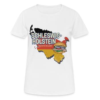 Schleswig-Holstein Deutschland Bundesland Souvenir - Frauen T-Shirt atmungsaktiv - Weiß - Vorne - AI Model Female 172 dark (172cm)