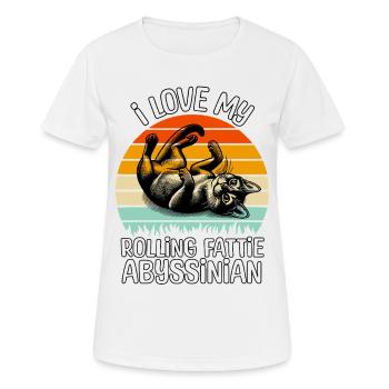 Lustige Abessinierkatze - Frauen T-Shirt atmungsaktiv - Weiß - Vorne - AI Model Female 172 dark (172cm)