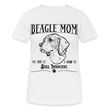 Maman beagle – il l’a mangée. Toujours innocent. - T-shirt respirant Femme - blanc - Devant - AI Model Female 172 dark (172cm)