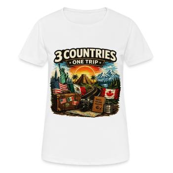 3 pays 1 voyage 2026 - T-shirt respirant Femme - blanc - Devant - AI Model Female 172 dark (172cm)