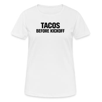 Tacos avant le coup d’envoi - T-shirt respirant Femme - blanc - Devant - AI Model Female 172 dark (172cm)