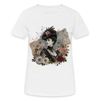 Viktorianische Rosenkönigin Collage - Frauen T-Shirt atmungsaktiv - Weiß - Vorne - AI Model Female 172 dark (172cm)