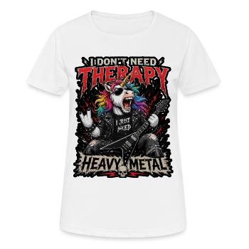 Unicorn Heavy Metal Auftritt - Frauen T-Shirt atmungsaktiv - Weiß - Vorne - AI Model Female 172 dark (172cm)