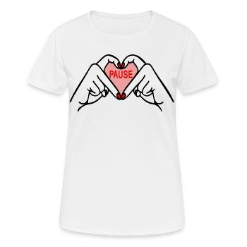 Pause machen - Frauen T-Shirt atmungsaktiv - Weiß - Vorne - AI Model Female 172 dark (172cm)