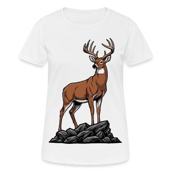 White-tailed Deer Majestic Wild Nature - Women's Breathable T-Shirt - white - Front - AI Model Female 172 dark (172cm)