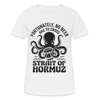 Heureusement, pas d’humour à la bière à la manière d’Hormuz - T-shirt respirant Femme - blanc - Devant - AI Model Female 172 dark (172cm)