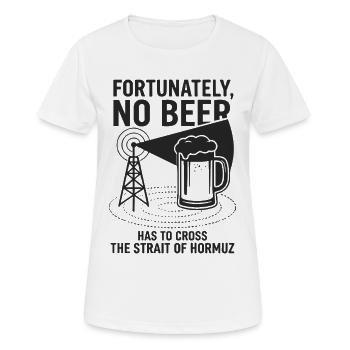 Heureusement, pas d’humour à la bière à la manière d’Hormuz - T-shirt respirant Femme - blanc - Devant - AI Model Female 172 dark (172cm)