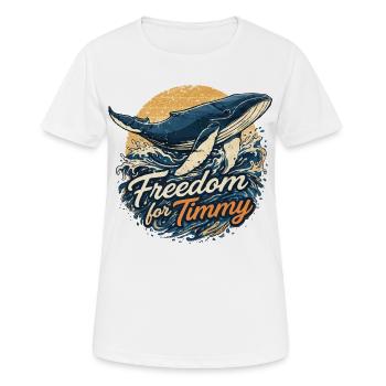 Freedom for Timmy - Whale vintage sundowner - Women's Breathable T-Shirt - white - Front - AI Model Female 172 dark (172cm)