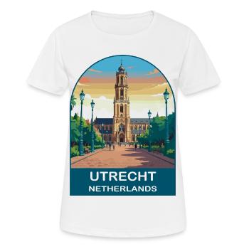 Utrecht Néerlandais Tour Dom Art de voyage vintage - T-shirt respirant Femme - blanc - Devant - AI Model Female 172 dark (172cm)