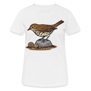 Grive Musicienne Nature Sauvage Oiseau Jardin - T-shirt respirant Femme - blanc - Devant - AI Model Female 172 dark (172cm)