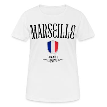 Marseille-Souvenir, elegantes Design Marseille - Frauen T-Shirt atmungsaktiv - Weiß - Vorne - AI Model Female 172 dark (172cm)