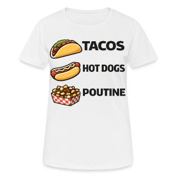 Tacos Hot Dog Poutine - T-shirt respirant Femme - blanc - Devant - AI Model Female 172 dark (172cm)